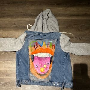 Custom painted hooded Jean jacket 
Size L
Will take offers